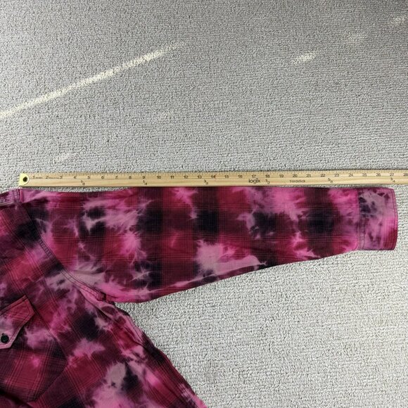 Decibel Tye Dye Long Sleeve Button Up Shirt Pink Black Men’s Size XXL - Picture 6 of 8